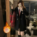 Толстовка с капюшоном для школьников, демисезонное милое стеганое шерстяное пальто, увеличенная толщина