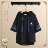 Милая летняя одежда, футболка с коротким рукавом для школьников с капюшоном, для средней школы, подходит для подростков, 12-15 лет