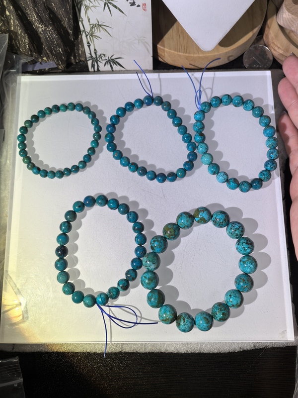 Natural Chrysocolla Phoenix Stone Phoenix Pine Bracelet 7-12mm Unisex Bracelet Number 6573