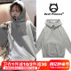 Heather gray simple solid color hooded sweatshirt 2024 new women's ins trendy tops women's loose Korean style BF lazy style