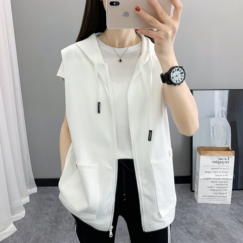 Outdoor Vest for Women, Spring and Autumn Style, Sports and Leisure, Solid Color Outerwear Vest, Hooded Cardigan, Sleeveless Sweatshirt, Vest Jacket Outdoor Vest for Women, Spring and Autumn Style, Sports and Leisure, Solid Color Outerwear Vest, Hooded Cardigan, Sleeveless Sweatshirt, Vest Jacket