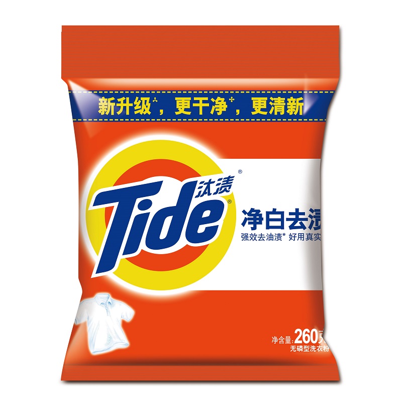 thuốc tẩy trắng quần áo hàn quốc Tide vết bẩn làm trắng bột giặt túi không phốt pho 260 g * 10 túi = 2,6 kg chất tẩy rửa mạnh - Dịch vụ giặt ủi thuốc tẩy quần áo