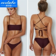 CORTUBO2018 bikini màu rắn quai nữ áo tắm chéo nhiều màu mẫu châu Âu và Hoa Kỳ mới bikini sex - Bikinis