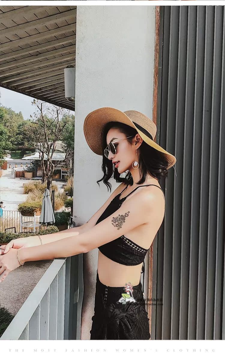 CORTUBO Hàn Quốc Bikini với khăn choàng ba mảnh kích thước ngực nữ tụ tập eo cao giảm béo mùa xuân - Bikinis ao tắm