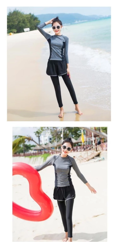 CORTUBO dài tay quần áo tắm nữ người lớn chống nắng mùa đông ấm áp không thấm nước nữ lướt ván lặn đi bè - Bộ đồ bơi hai mảnh