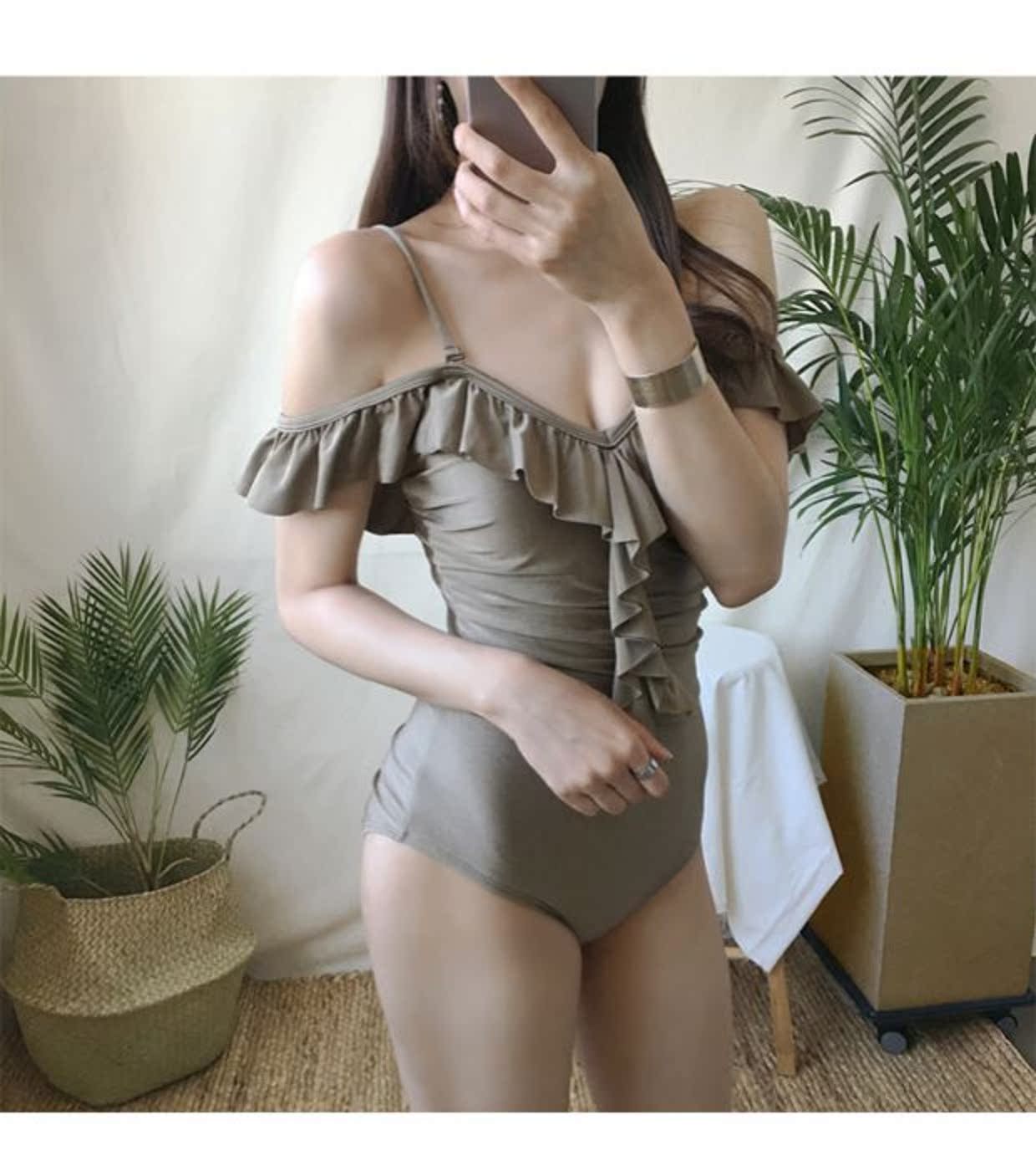 CORTUBO thời trang gợi cảm áo tắm tam giác Xiêm ngực mỏng một bên ngực tập hợp áo tắm mỏng Biki - Bộ đồ bơi One Piece đồ bơi liền thân nam