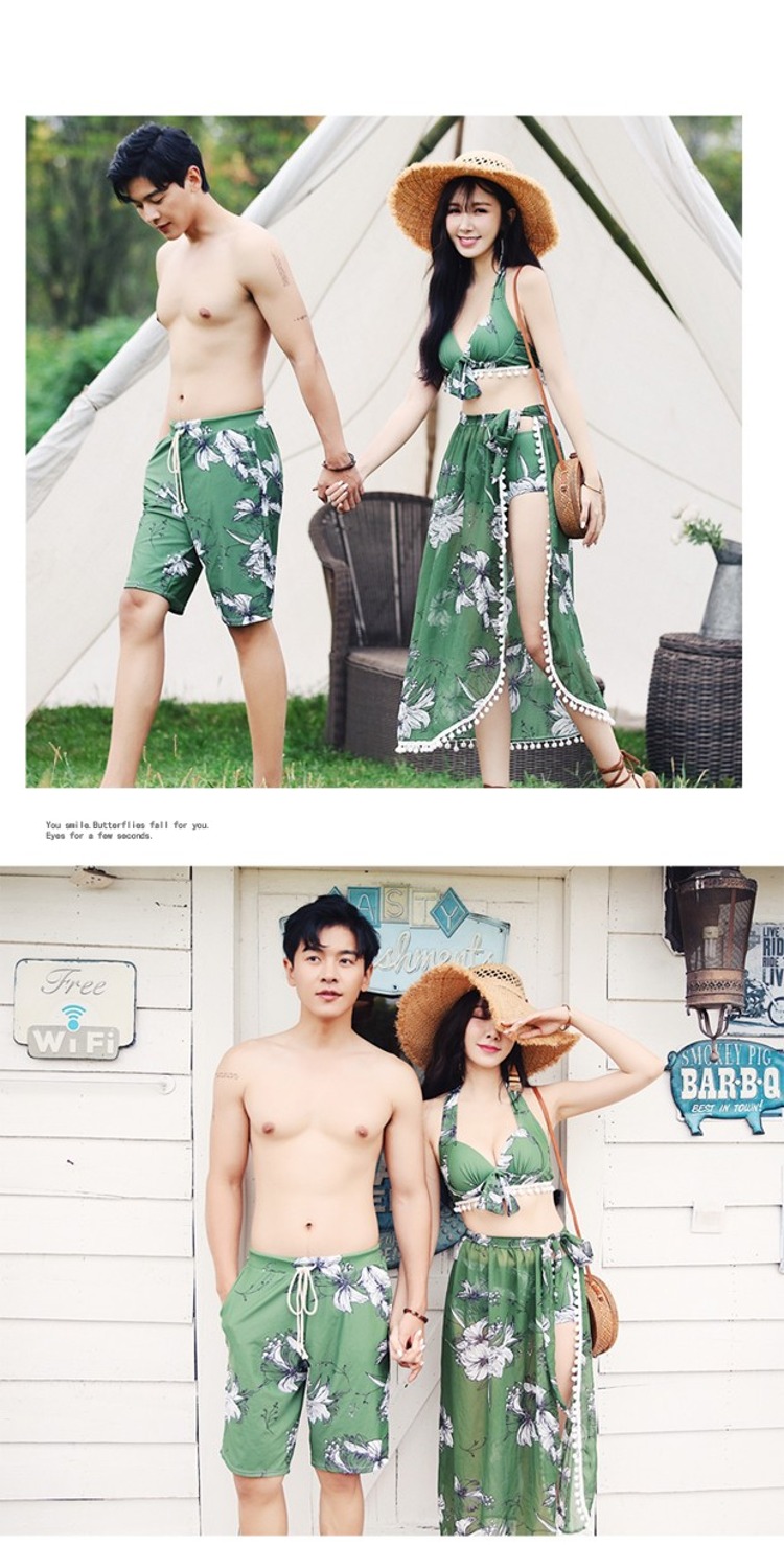 CORTUBO2019 cặp đôi mới bơi thời trang tuần trăng mật cặp đôi cao cấp đồ bơi nữ bikini ba mảnh nam - Vài đồ bơi đồ đôi đi biển nam nữ