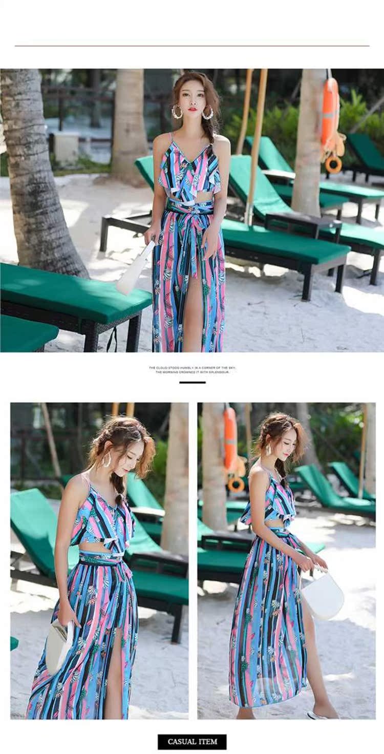 Cặp đôi áo tắm CORTUBO mới đồ bơi đôi chia ba mảnh eo cao khí chất mỏng đồ bơi nhỏ - Vài đồ bơi 	đồ đôi đi biển cho mẹ và bé	