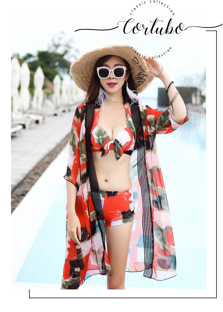 Cặp đôi đồ bơi mùa xuân nóng bỏng của CORTUBO Bộ đồ bơi ba mảnh dành cho nữ - Vài đồ bơi 	đồ đôi đi biển chụp hình cưới	