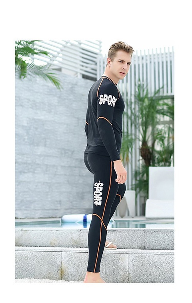 CORTUBO thể thao chuyên nghiệp không thấm nước làm khô nhanh bộ đồ nam chia tay lặn phù hợp với quần dài tay bơi - Nam bơi đầm quần bơi nam arena