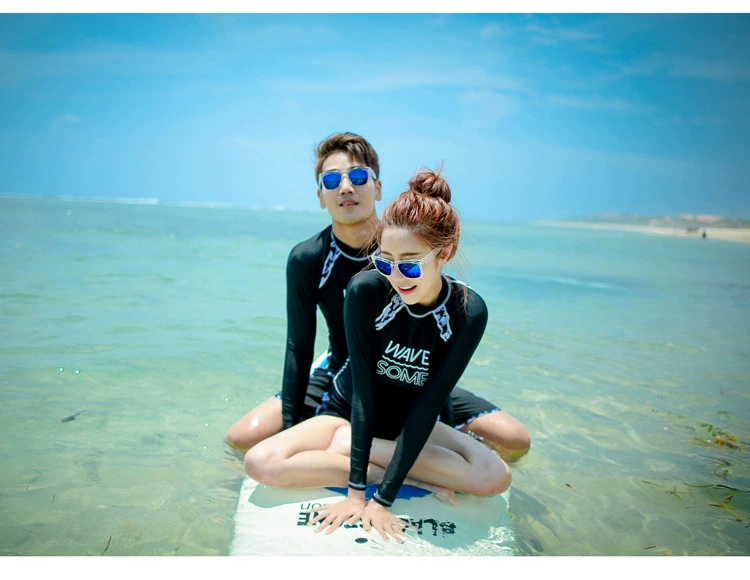 CORTUBO Mặt trời tay áo Spa Hàn Quốc Cặp vợ chồng Đồ bơi Thương hiệu Cặp đôi Đặt thể thao Đồ bơi nhanh khô - Vài đồ bơi