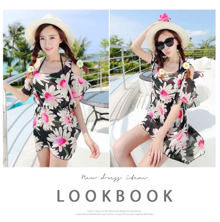 Áo tắm nữ CORTUBO bikini ba mảnh bằng thép tấm ngực ngực nhỏ thu thập xuân hè 2016 mới gợi cảm Hàn Quốc - Bikinis đồ bơi nữ dài tay