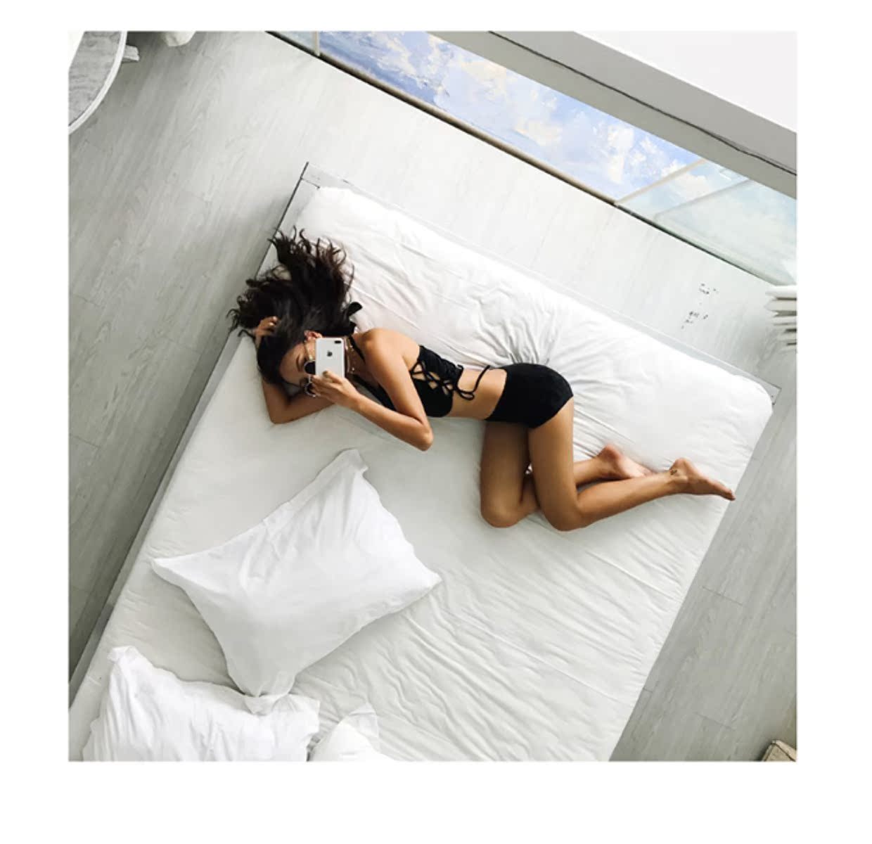 CORTUBO Bikini Tấm thép của phụ nữ Thu thập eo cao Bao phủ suối nước nóng Hàn Quốc Hương thơm nhỏ chia 3 - Bikinis bộ đồ bơi dài tay