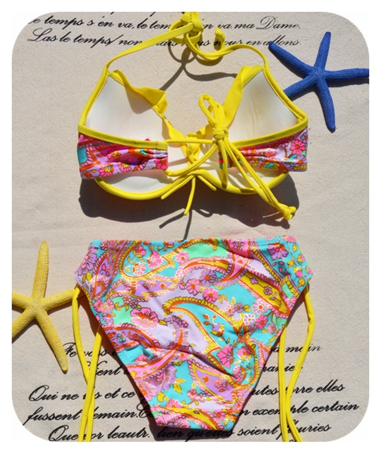 CORTUBO Bikini hạn chế túi nước nóng châu Âu và Mỹ dải kéo bikini bikini tụ tập nước vàng túi gợi cảm áo tắm - Bikinis áo tắm cho người béo