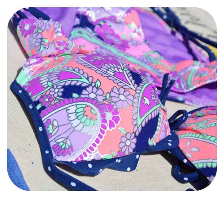 CORTUBO Bikini hạn chế túi nước nóng châu Âu và Mỹ dải kéo bikini bikini tụ tập nước vàng túi gợi cảm áo tắm - Bikinis áo tắm cho người béo
