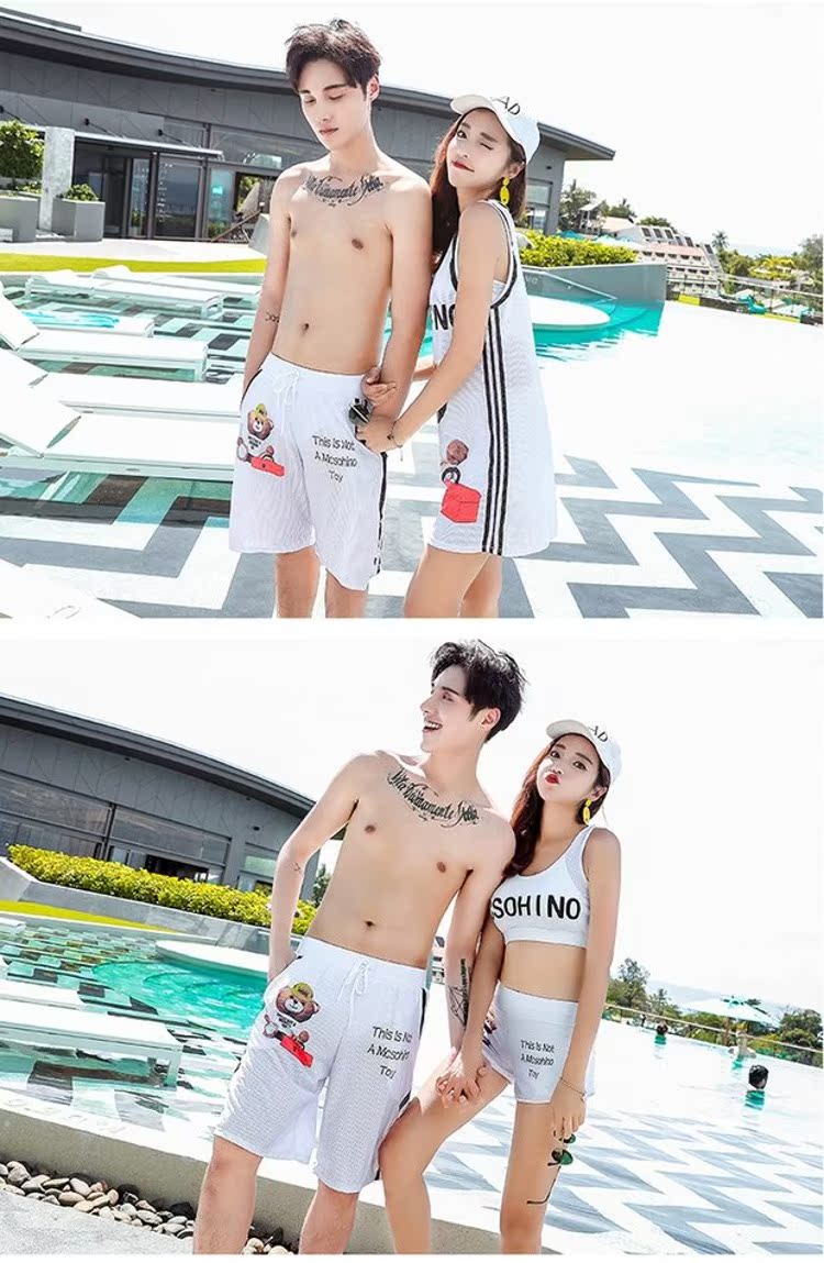 CORTUBO áo tắm lớn Hàn Quốc 2018 mới bảo thủ quần boxer áo tắm mùa xuân nóng đôi quần nữ - Vài đồ bơi đồ đôi mặc đi biển	