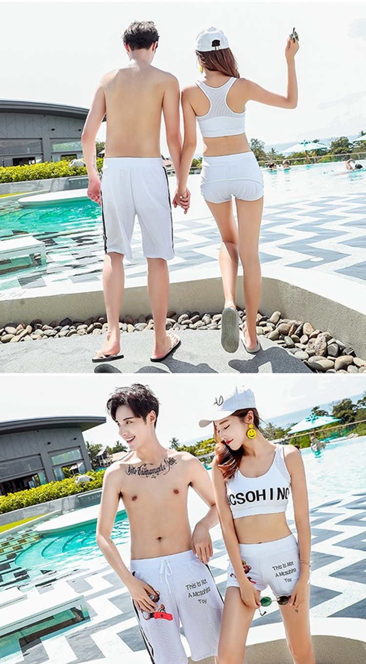 CORTUBO áo tắm thể thao nữ boxer lớn thương hiệu truy cập vài cặp quần nam quần bơi quần người yêu áo tắm - Vài đồ bơi 	đồ đôi đi biển dep	
