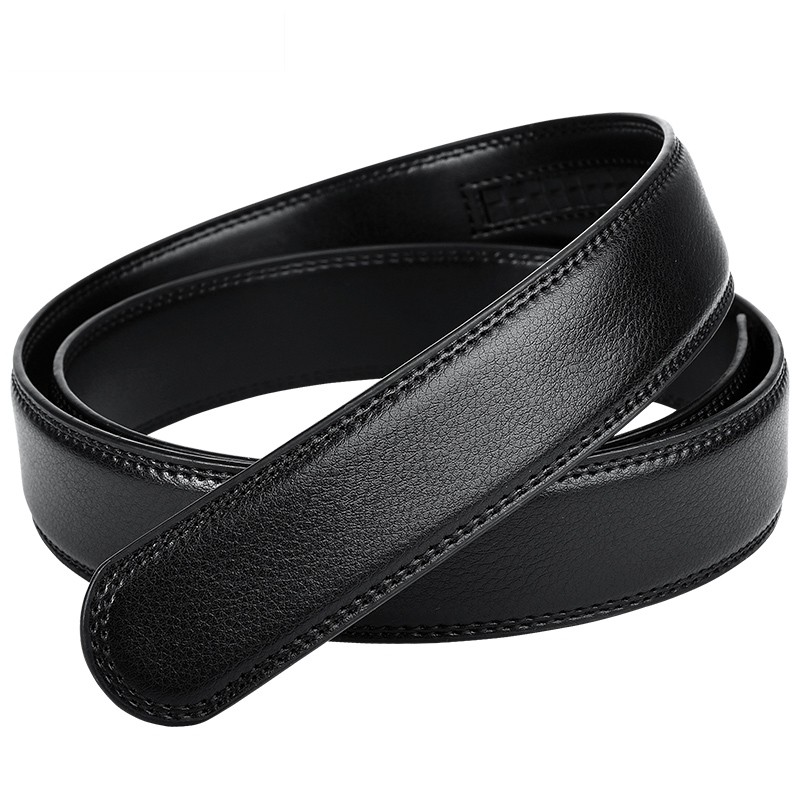 Men's leather belt without head automatic buckle men's belt cowhide youth headless trendy belt strip without buckle without buckle