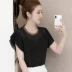 Mùa hè 2019 mới của phụ nữ thời trang sóng voan áo sơ mi nữ tay ngắn bằng lụa ren - Áo sơ mi chiffon ren Áo sơ mi chiffon ren