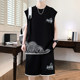 Teenage Summer Suit Men's Vest Trendy Brand Men's Clothing Two-Piece Set Casual Sports Shorts Sleeveless Trendy T-Shirt Men
