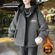 Teenagers' Fleece-Lined Cotton Jacket for Men, Winter Trendy Brand Loose Hooded Cotton Coat, Student Winter Clothing Top