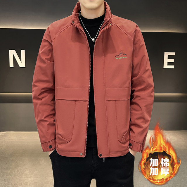 2025 Autumn/Winter New Stand Collar Jacket for Men, High-End Feel, Padded and Thickened Coat, Fashionable and Stylish Youth Outerwear