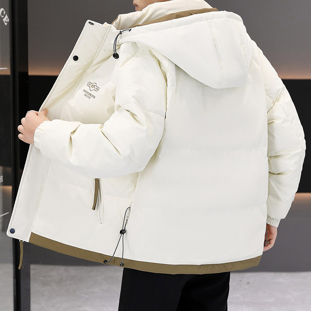 Down jacket men's winter 2025 new trendy brand thickened warm and cold-proof white duck down hooded handsome casual jacket