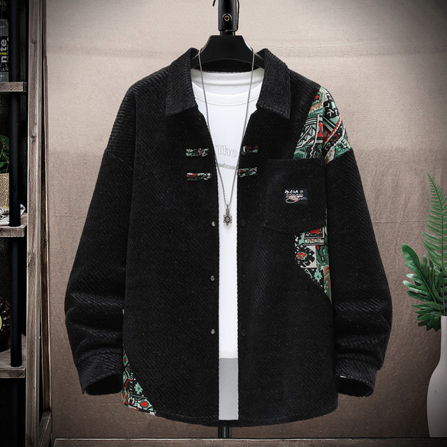 Men's long-sleeved shirts, spring and autumn new style, new Chinese style, retro shirts, high-end casual lapel jackets, trendy