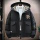 Winter cotton coat men's hooded thickened loose trendy youth down cotton coat trendy brand workwear cotton jacket warm jacket