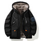High-End Winter Men's Jacket 2025 New American Style Hooded Fleece-Lined Thickened Jacket Stylish Trendy Warm Top