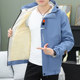 Men's Winter Jacket with Fleece Lining, Thickened, Trendy Brand, Casual Jacket, Hooded Sports Top, Warm Youth Cotton Clothing