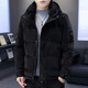 Down jacket men's hooded winter trendy brand 2024 new casual short style handsome thickened white duck down cold-proof jacket