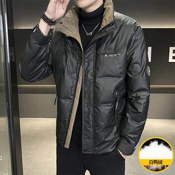 Winter Stand-Up Collar down Jacket for Men 2025 New White Duck down Short Trendy Loose Thickened Warm Winter Coat