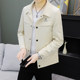 Youthful Solid Color Stylish Lapel Work Jacket Spring Men's Korean Style Trendy Casual Coat Fashionable High-End Top