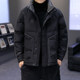 Thickened warm hooded short trendy brand jacket 2025 men's winter new white duck down Korean style versatile down jacket