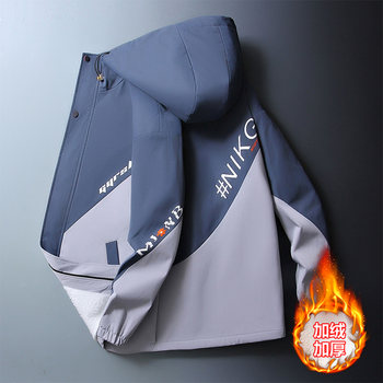 Men's Fleece-Lined Thick Jacket 2023 Autumn and Winter New Style ins Trendy Brand Super Popular Workwear Top Men's Casual Jacket