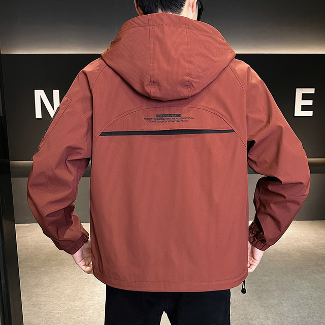 Men's Spring and Autumn Loose Hooded Jacket 2025 New American Style Trendy Brand Workwear Casual Top