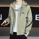 Men's Jacket for Spring and Autumn 2026 New Style Hooded Workwear Jacket Loose Casual Trendy Brand High-End Men's Clothing
