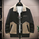 Spring and Autumn style lapel jacket men's trendy brand stitching contrasting color tops 2025 new trendy casual high-end jacket