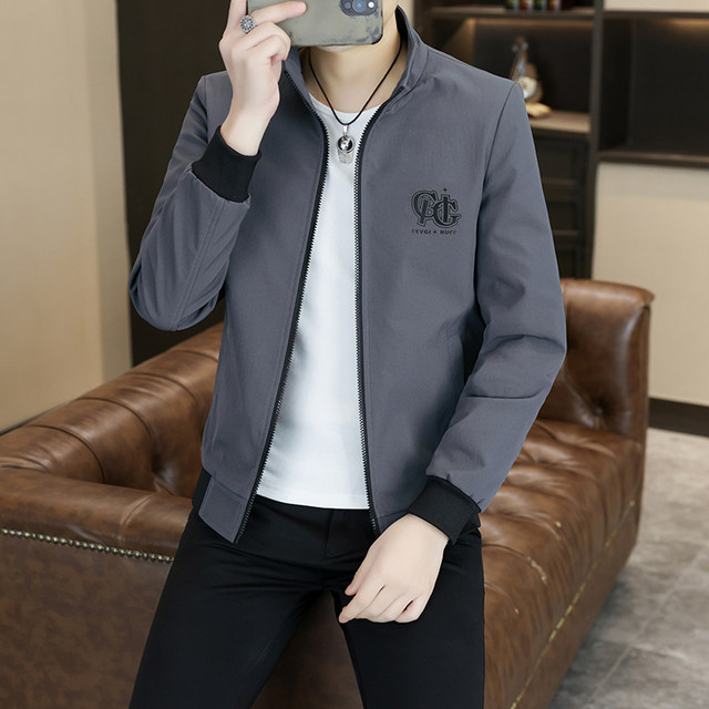 Stand Collar Jacket for Men, Spring and Autumn, Youth 2025 New Trendy Brand Coat, Versatile Slim Fit, Trendy and Cool Top