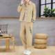Autumn New Chinese Style Lapel Jacket Suit for Men, High-End Trendy Casual Cool Fashion Long Pants Two-Piece Set