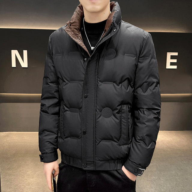 Down jacket men's 2025 winter new trendy brand handsome high-end stand-up collar jacket white duck down warm and versatile clothing