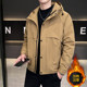 Winter 2026 New Men's Workwear Hooded Cotton Jacket, Trendy and Stylish, Thickened Cotton Coat, Double-Layered Cotton Youth Warm Cotton Jacket