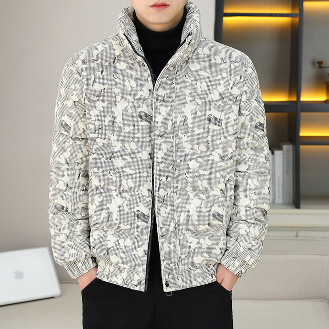 Winter Cotton Jacket for Men with Stand Collar, New Style Workwear Cotton Coat, Loose Fit, Trendy, Thickened, Warm, High-End down Cotton Clothing