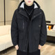 Youth Winter Fleece-Lined Thick Parka for Men 2025 New Warm Hooded Loose Casual Cotton Jacket Coat