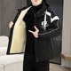 New autumn and winter velvet thickened hooded work jacket men's casual jacket youth winter cotton jacket