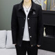 Youthful Solid Color Stylish Lapel Work Jacket Spring Men's Korean Style Trendy Casual Coat Fashionable High-End Top