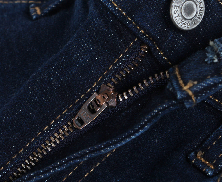 G series cỡ lớn nữ viện trợ nước ngoài màu xanh 99 cotton co giãn không đều cạnh tám quần jeans nhỏ thẳng shop thời trang nữ