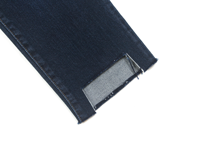 G series cỡ lớn nữ viện trợ nước ngoài màu xanh 99 cotton co giãn không đều cạnh tám quần jeans nhỏ thẳng shop thời trang nữ