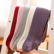 Small Seven Identical Girl Child Spring Autumn Beat Bottom Pants 2-3 Female Baby 0-1 Year Old Pure Cotton 3 Months 6 Baby Even Pants Socks